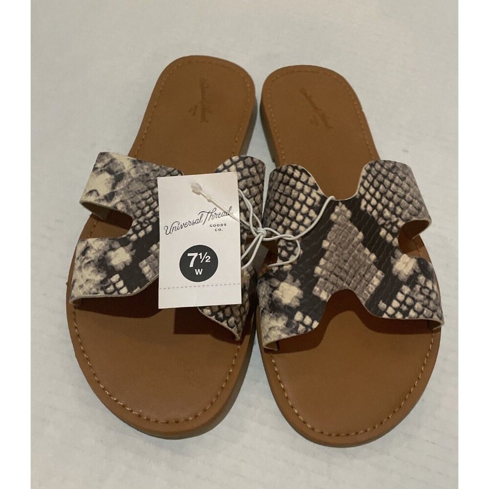 Universal Thread Snake Print Slip on Slide Sandals size 7 1/2 W